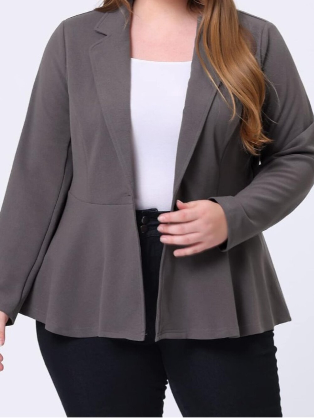 NWT Plus Size Gray Peplum Blazer Jacket 3X